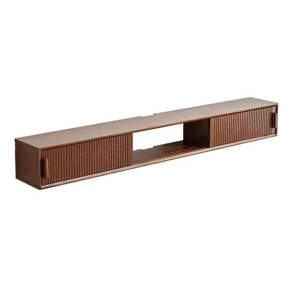 DFGHNBVC Console Modern Beech Wall-Mounted Floating Tv Stand, Walnut Colored Floating Tv Cabinet With Sliding Door For Under Tvs, Sturdy Living Room Furniture ? Entertainment,Size_Name-180Cm