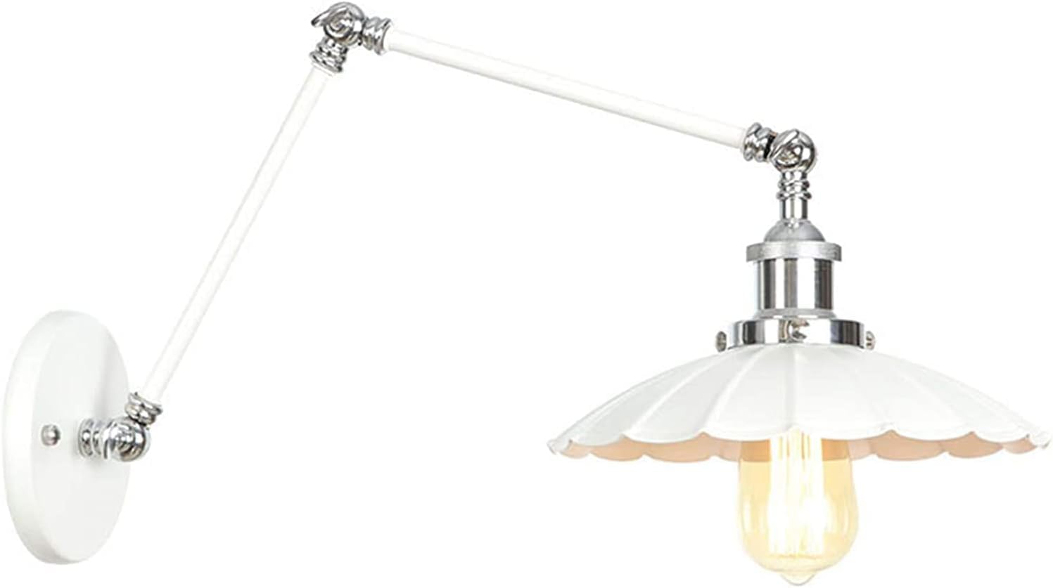 VDOQTLJT Swing Arm Wall Light Simple Lighting Fixtures V-intage Sconces with Iron Lampshade E26/E27 Base Lamp Pendant Ceiling(24cm)