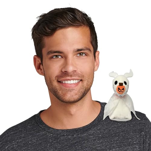 Disney Store Nightmare Before Christmas Plushies - Zero Plush Magnetic Shoulder Light-Up Plush – Small 8-Inch Shoulder Buddies Plush Toys - Stuffed Dog for Kids