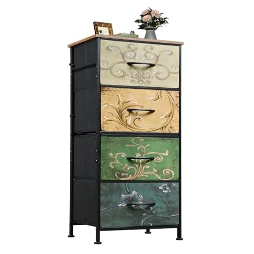 WLIVE Fabric Dresser with 4 Versatile Drawers