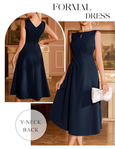 Aupuls Midi Wedding Guest Dresses for Women 2025 Cut Out A Line Formal Cocktail Dress for Gowns and Evening4