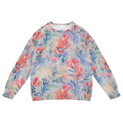 JUNZAN Watercolor Spring Flowers Kids Boys Hoodie Sweatshirt Fleece Kids Pullover Hoodie Party 4T - Main Image