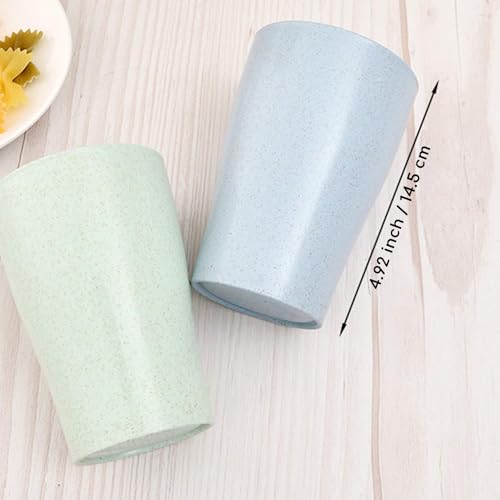 Shopwithgreen Wheat Straw Unbreakable Cup for Kids Adult (13.5 OZ), Set 4-Multicolor Reusable Cup, Dishwasher Safe