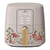 Beautiful 6 Qt Air Fryer with TurboCrisp Technology, Everrgood Ceramic Nonstick Coating, 1750W, Wildflower (Porcini Taupe) by "Drew B'arrymore