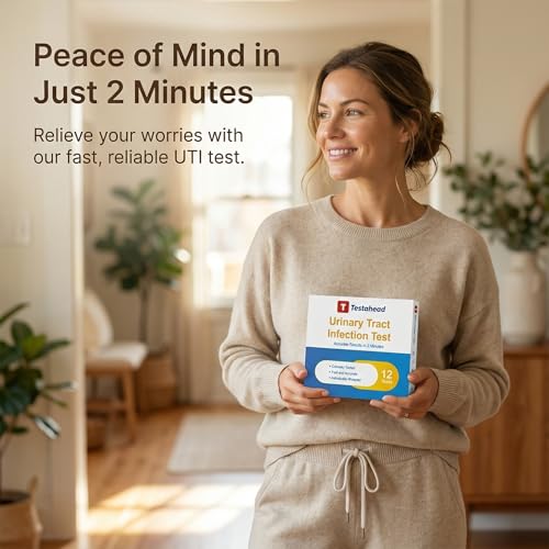 T TESTAHEAD UTI Test Strips (12 Pack) | Detect Leukocytes, Nitrites in Urine | 99% Accurate Results in 2 Min | Discreet & Easy Home Use