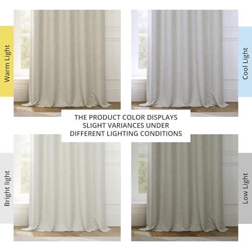Image of HPD Half Price Drapes - Faux Linen Curtains for Living Room (2 Panels) - 50W X 108L - Textured Room Darkening Curtains for Bedroom 108 Inches Long - Drapes for Home Decor, Oatmeal