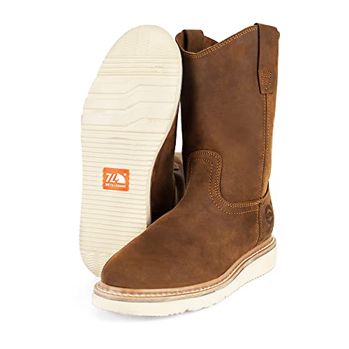 7L SIETE LEGUAS - Men's Leather Wellington Boot Light and Tough with Oil Resistant Sole style 2222 - Crazy Papaya Color Size 11 by 7L SIETE LEGUAS - Image 3
