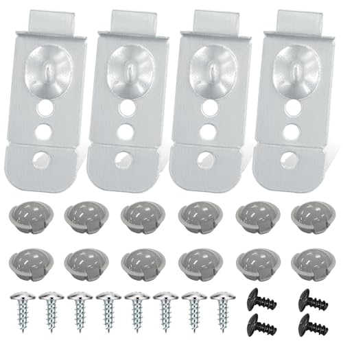 4 Pack DD98-01051C Dishwasher Installation Brackets Kit Compatible with Samsung Dishwasher Mounting Bracket Clips with 8 Long Screws 4 Short Screws and 12 Screw Caps