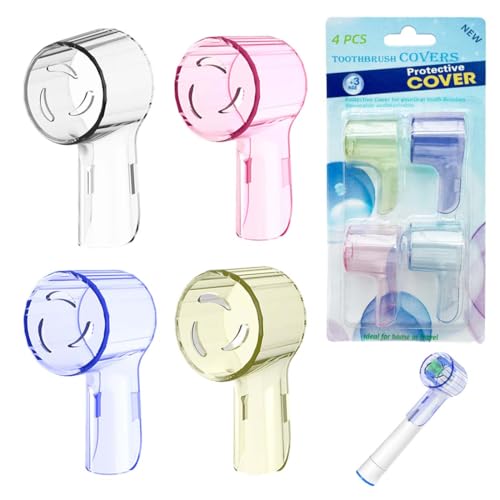 WAXKOP Juego de 4 Recambio Tapas para Cepillos de Dientes, Compatibles con Cabezales de Repuesto Oral B, Compatibles con la Serie iO, para Viajes y Uso Doméstico