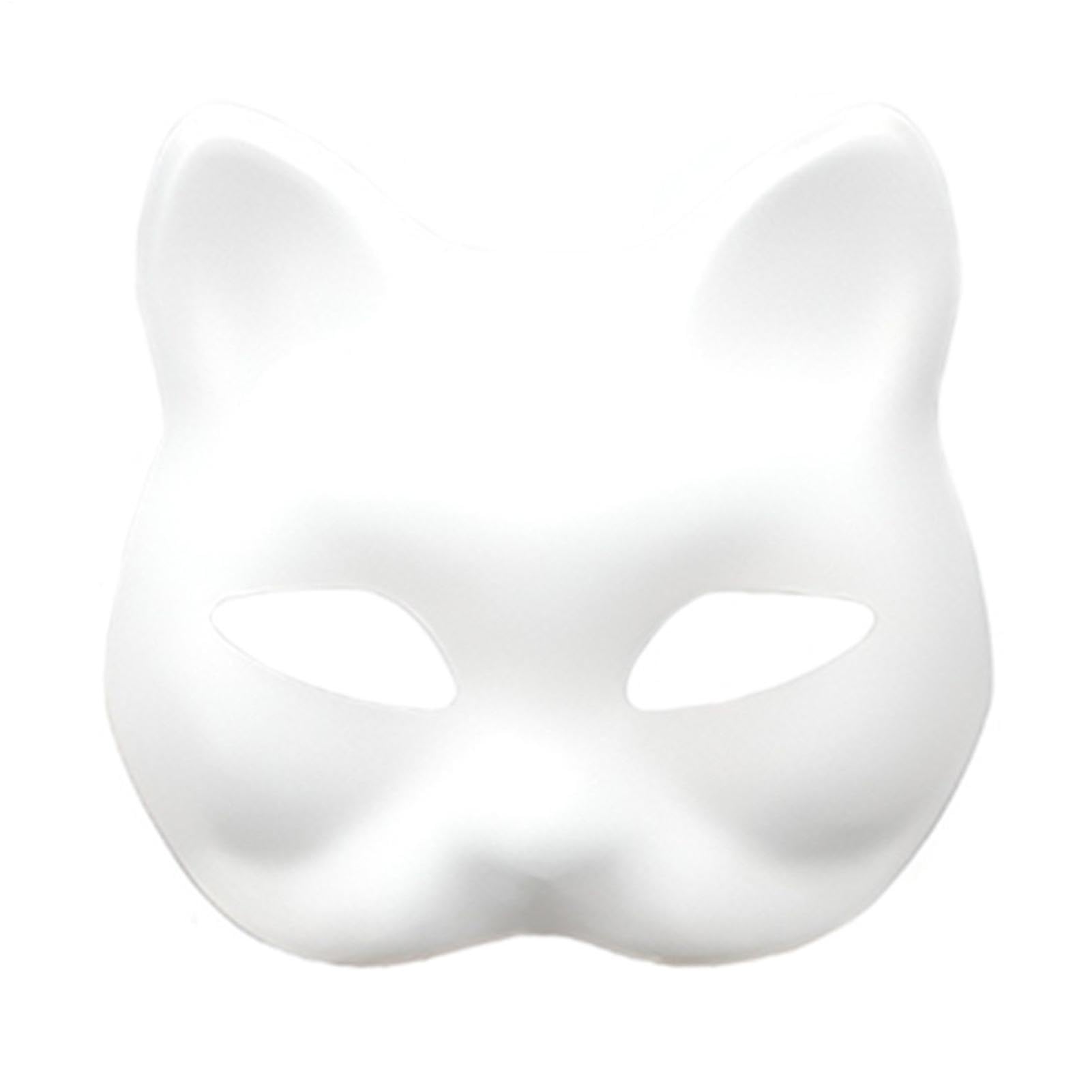 Cat Masque Crafts - Mascherina per il viso vuota con vernice per occhi in rete | Set di 124 copricapi a forma di animale, per Halloween, cosplay, feste, Natale, carnevale, travestimenti