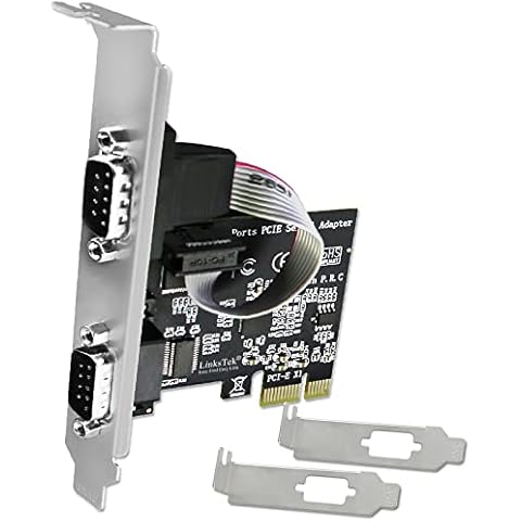 LinksTek 2-Port PCI Express RS-232 DB9 Serial Port Card for Windows XP, Vista,7, 8.x, 10, 11 32/64bit and Linux PCs, PCIE RS232 Card, PCIE Serial DB9 Port Card (PCIE-SE2) Cover