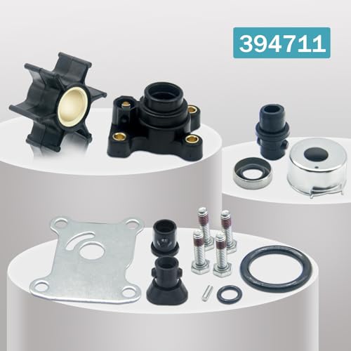 Image of Water Pump Repair Kits with Housing for Johnson Evinrude 1974-UP 8-15HP 18-3327,394711,0394711,386697,391698,389112,387610