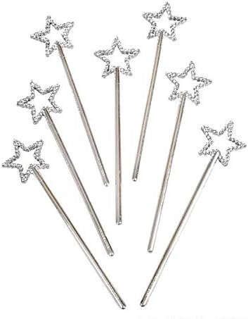 Rhode Island Novelty Mini Sequin Star Wands | Silver | Pack of 12