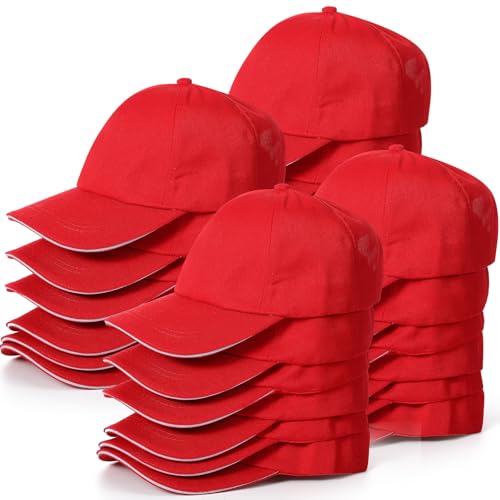 Image of Shyyween Kids Baseball Caps Youth Adjustable Plain Baseball Hats Cotton Blank Hats Bulk for Girls Boys Sport Team