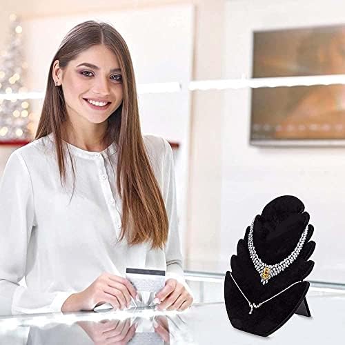 xutong 2 Pieces Necklace Display Stand with 5 Chain Slots for Hanging Necklace Jewelry Organizer Holder Velvet