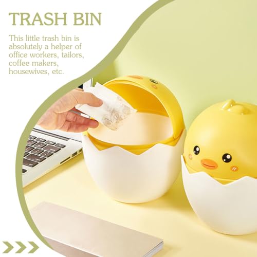 Poubelle de bureau maison avec couvercle rabattable compacte - 4