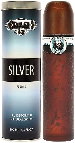 Cuba Silver Eau De Toilette Spray for Men, 3.3 Ounce