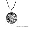 CERSLIMO Viking Necklace for Men - Norse Runes Circle Wolf Pendant Necklace Talisman Amulet Jewelry, Stainless Steel Viking Runes Necklace for Men Women #1