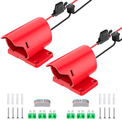 2 Packs Power Wheel Adapter for Milwaukee M12 Battery Adapter 12V Battery Conversion Kit with Switch Fuse & Wire Terminals 12AWG Wire Power Connector for DIY Rc Car Toys and Robotics