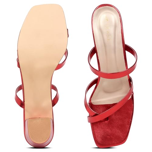 Image of TRASE Block Heel Sandals For Women - Heels For Women - Ladies Stylish Sandal - Heels Sandals For Girls - Comfortable Heels Footwear - Block Heels Sandals For Women