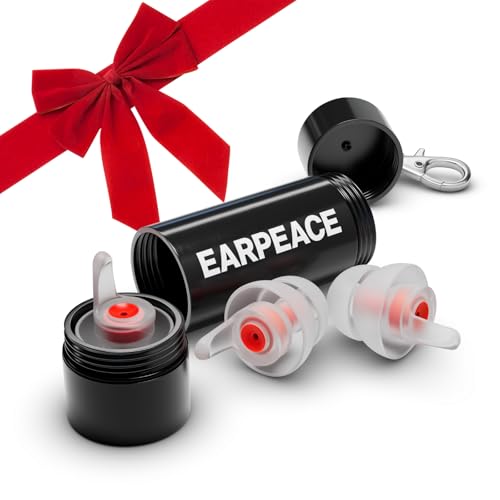 EarPeace Music 耳栓 ライブ 音楽用 - 軽量安全素材 親子で使える大小2サイズ入り コンサート、ライブ、DJやミュージシャンのための高機能耳栓 (黒ケース) オフィスや飛行機での騒音対策にも
