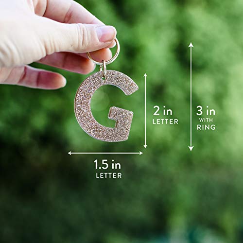 Letter K Keychain Accessories For Women And Girls, Gold Glitter Initial Key Ring #TOP4