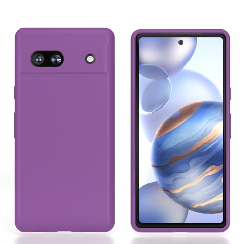 Funda Google Pixel 7a elegante morado oscuro con suave forro interior de microfibra texturizada 3