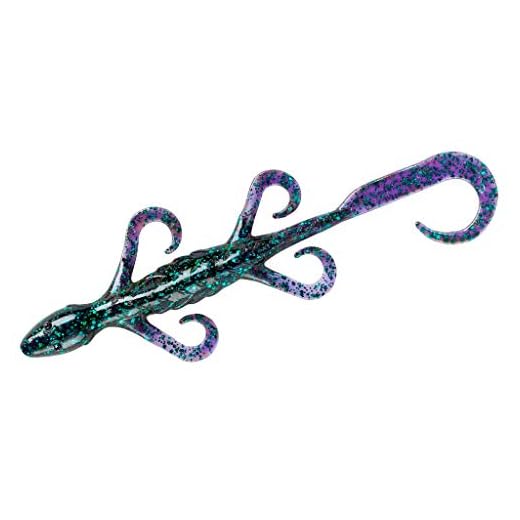 Yum Lures Lizard Ultimate Finesse Lizard Soft Plastic Swim-Bait Bass Fishing Lure with Curly Legs and Tail, Junebug, 6''