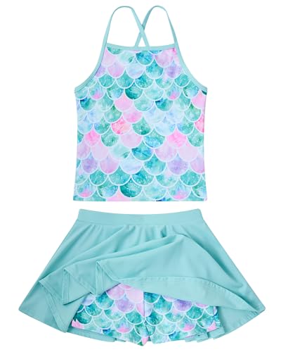 Image of Girls Tankini Swimsuit Two Piece Bathing Suit with Adjustable Strap 3-13 Years