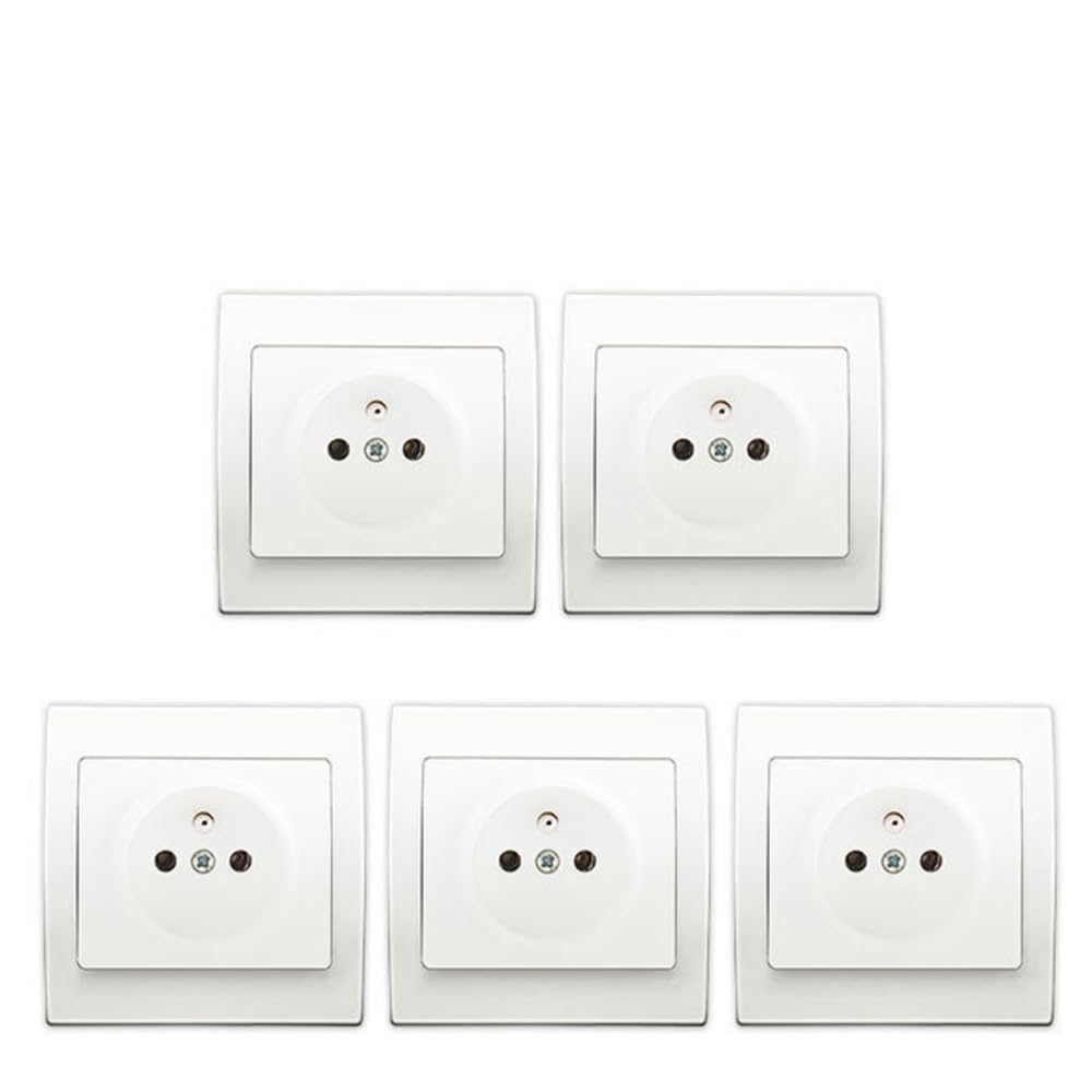 LOT 5 Prise 2P+T Blanc Delta Iris + Plaque basic Blanc