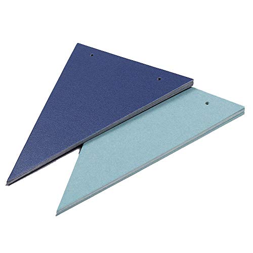 20 Feet Deep blue light blue Vintage Double Sided Glitter Triangle Flag Bunting Pennant Banner for Baby Birthday Party, Wedding Decor, Baby Shower, 30pcs Flags, Pack of 1(One 20 Feet or Two 10 Feet)