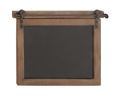 Deco 79 Wood Sign Wall Decor with Chalkboard, 21" x 1" x 17", Brown