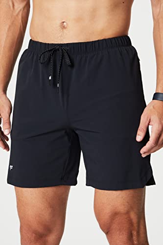 Fabletics Men's The One Short (Unlined), Training, Swimming, Lightweight, Quick-Dry, Zip Pocket, Stretch Woven, 7" Inseam, XL, Black