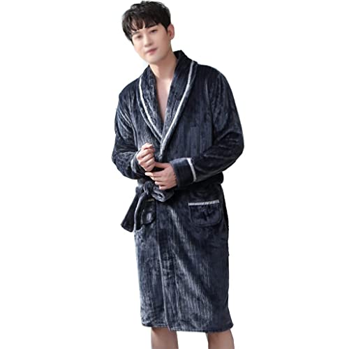Peignoir homme patchwork en maille longue et douce pour l'hiver