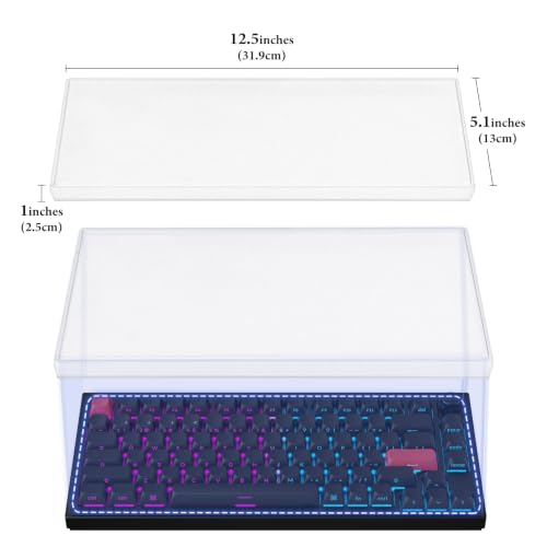 Image of Geekria 75% 84-Key Knob Keyboard Dust Cover, Acrylic Keypads Cover, Compatible with Keychron Q1 HE /Max /Pro / V1 / V1 Max /Aula F75 Pro, F75 (Frosted)