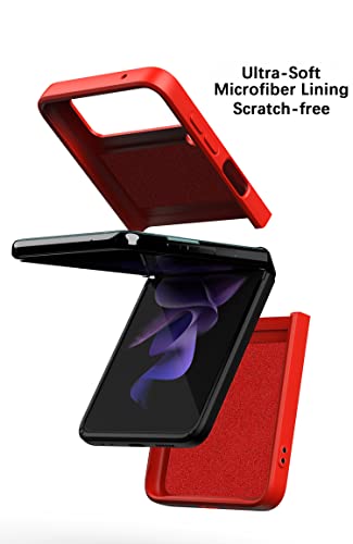 Capa Silicone Premium para Samsung Galaxy Z Flip 3 5G, Capa Capinha com Anel Cover Ring Capa Proteto