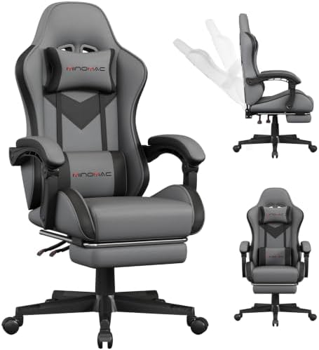 Gaming Chair Ergonomic Gamer Computer Office Chair,Footrest Lumba...