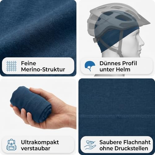 Hatstar Merino Beanie Wollmütze Navy – Bild 5