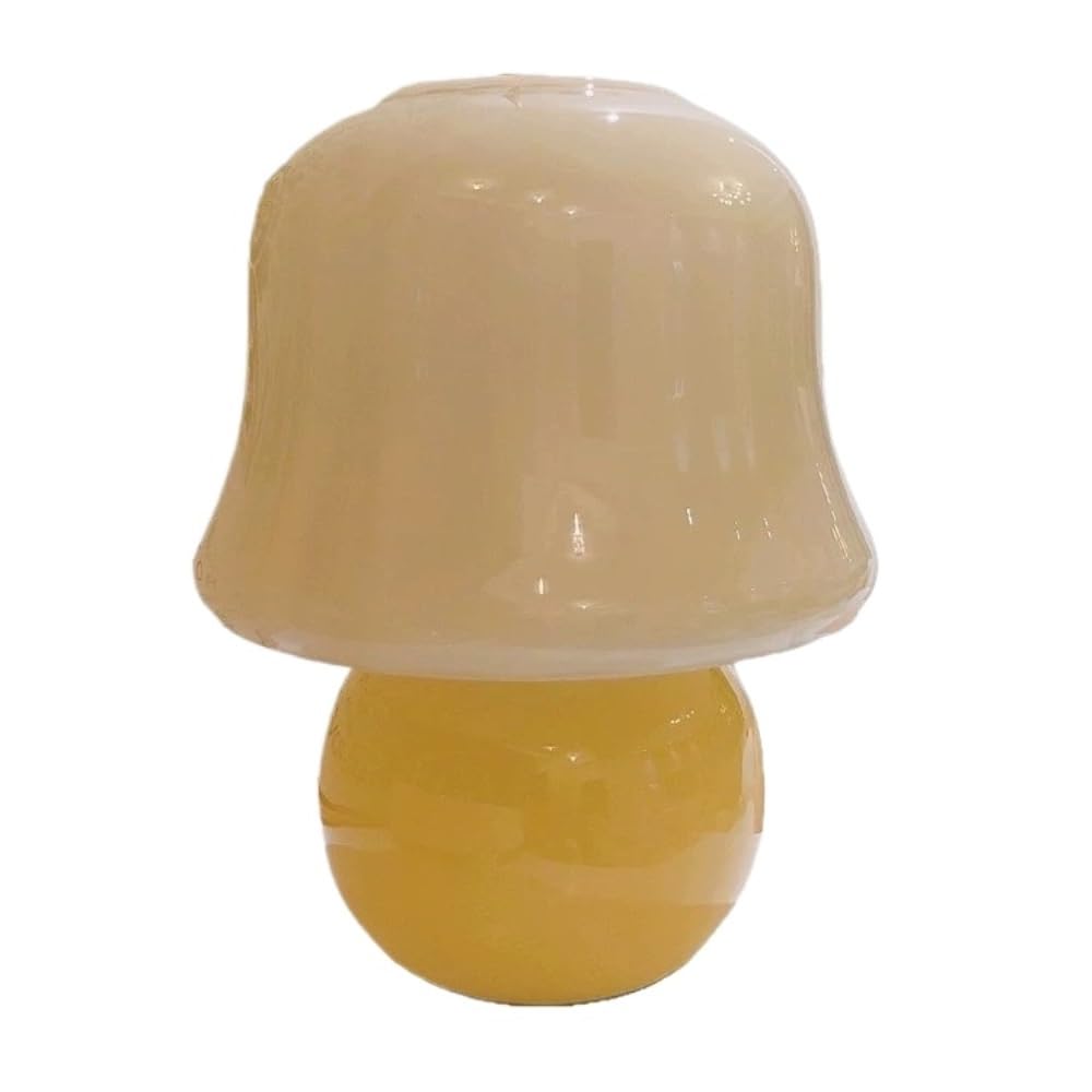 Lampada vintage francese, luce notturna ambientale sul comodino | Vintage francese, paralume in vetro, fungo, metà secolo, luce notturna ambientale