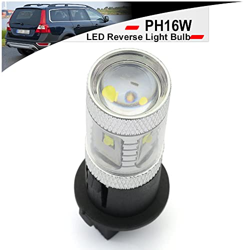 Nslumo Ph16W Led Backup Reverse Light Bulbs Replacement For 2008-2016 Volv'o V70 Xc70 Led Reverse Light 6500K Xenon White Reversing Led Bulbs Canbus Error Free #TOP3