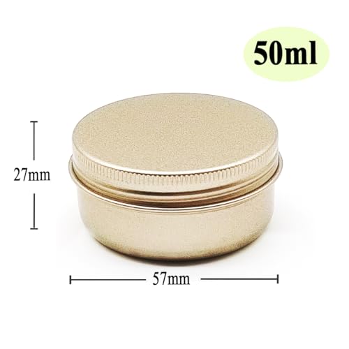 Wopanxye 10pcs 50ml Aluminum Tin Jars, Lip Balm Container, 50gram Travel Makeup Sample Jars - Image 2