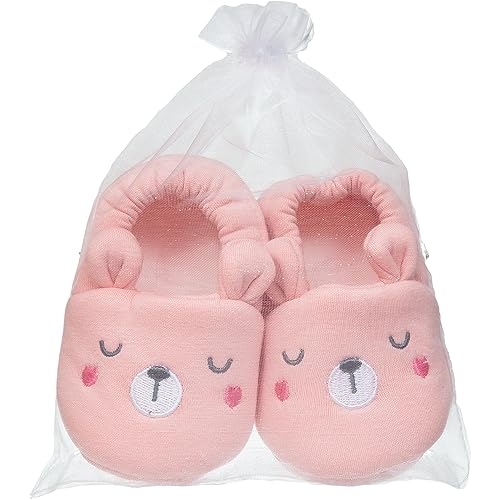 Pantufa Urso Rosa - 9 A 12 Meses
