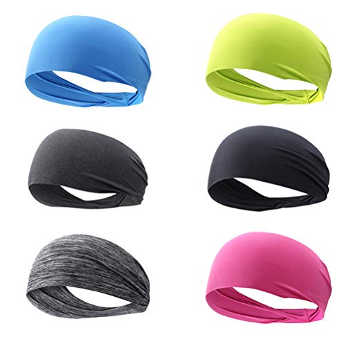 Lioobo 12 faixas de cabelo elásticas para esportes, unissex, faixa de cabeça para ioga, corrida, aca