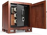 Safe für Hausversicherungen, Geld, Sicherheit, Werttresor, digitale Kapazität, Bargeld, Premium, chinesischer Massivholz-Haushalt, versteckter Safe (Farbe: Braun, Größe: 45 x 60 x 50 cm)