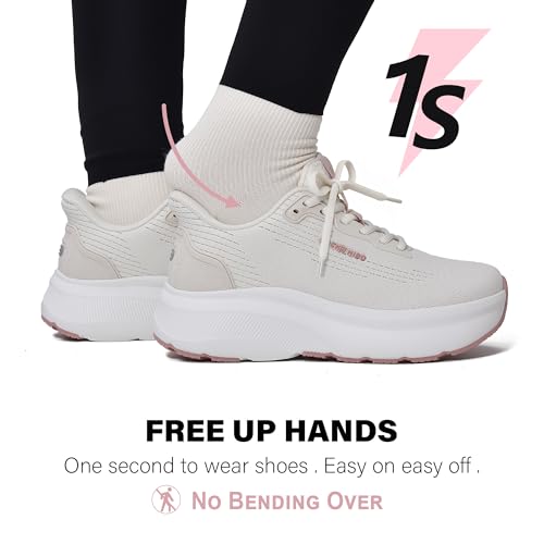 Image of JACKSHIBO Wide Toe Box Shoes Women Slip on Arch Support Sneakers | Running Athletic Walking Tennis Slip in Plantar Fasciitis Orthopedic Ortho Hands Free Shoes Zero Drop Cushion Thick Sole