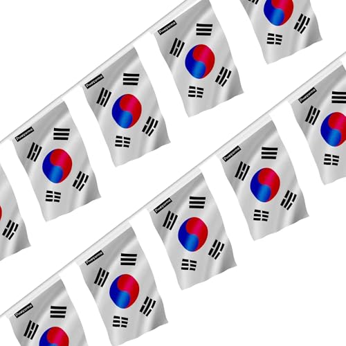 Guirlande drapeau Corée du Sud 18x28cm de 100 pièces pour décorer les grands espaces facilement