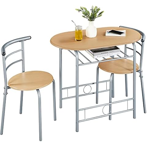 costoffs Modern Round Dining Table Set for 2 Cover