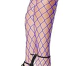 patrón: color sólido FMN-SEX, Pantimedias de Mujer Medias de Red, Medias de Malla de Malla de Color Medio pequeño Grande Mallas Medias de Nylon Anti-Gancho visnet Panty (Color : Blue, Size : Small Fishnet)