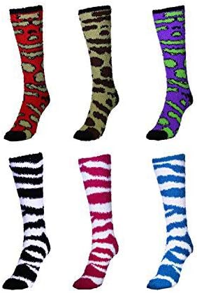 BASICO Womens Fuzzy Socks Warm Slipper Socks for Women Winter Fluffy Socks Cabin Socks Women (6 PK)