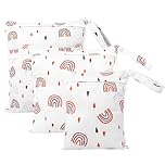 GSrenyu 3Pcs Wet Dry Bags Waterproof Cloth Diaper Nappy Bags Organiser Pouches Cloth Diaper Bag with Double Zipper Pockets for Baby Items Wet Clothes Swimming Gym Beach